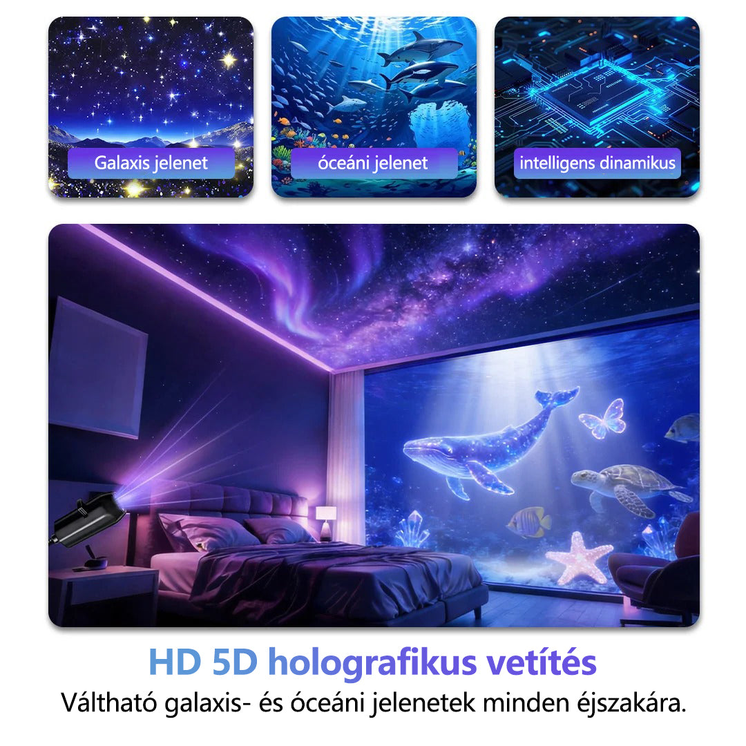 Timilk® 🌌✨ Új generációs intelligens HD 5D holografikus éjszakai projektor