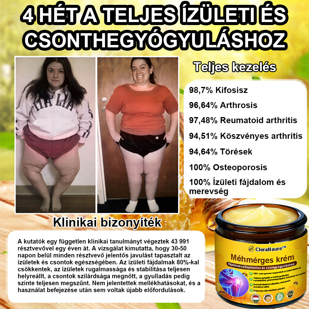 CleraNaure® Méhméreg Fájdalomcsillapító Csontregeneráló Krém (Kifejezetten idősebb felnőttek számára)