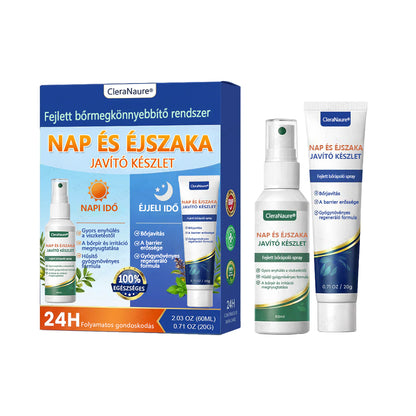 🎖️🎖️CleraNaure® Pikkelysömör Nappali és Éjszakai Helyreállító Rendszer – 100% szteroidmentes kettős készítmény a plakkok, pikkelyesedés és viszketés enyhítésére