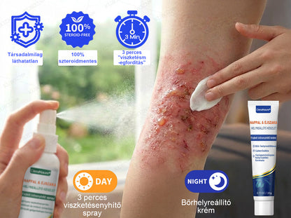 CleraNaure® Ekcéma Nappali és Éjszakai Helyreállító Rendszer – 100%-ban szteroidmentes kettős az intenzív viszketés, bőrpír és sérült bőr enyhítésére (akciós ajánlat)