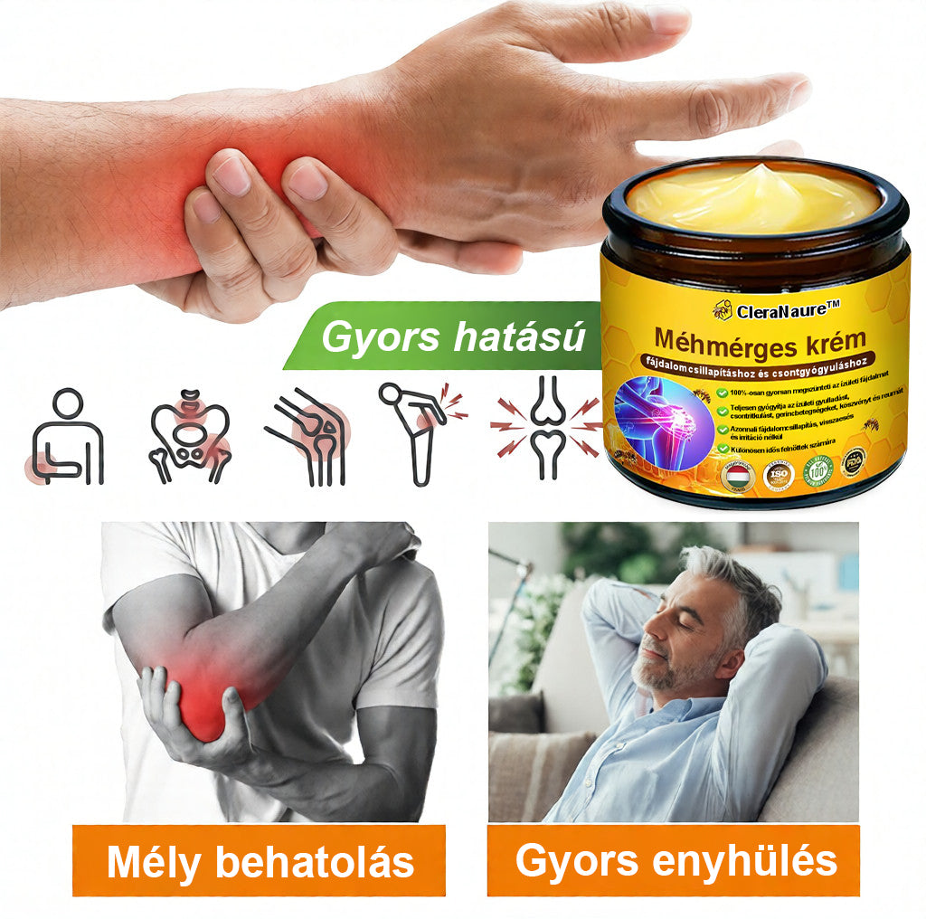 CleraNaure® Méhméreg Fájdalomcsillapító Csontregeneráló Krém (Kifejezetten idősebb felnőttek számára)