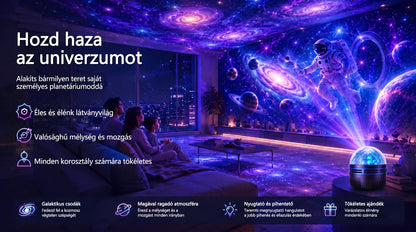🦖🎁 Timilk® 360°-os intelligens holografikus csillagoség-projektor | HD dinamikus 5D fényhatással🦖