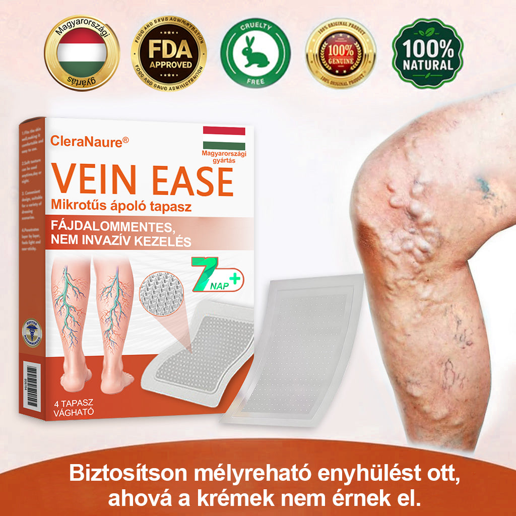 CleraNaure® Vein Ease Mikrotűs Kezelő Pecsét (Pókháló Vénák, Visszér, Duzzanat és Lábfáradtság Ellen)