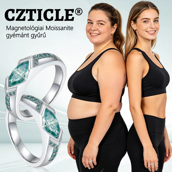 CZTICLE® magnetológiai moissanit gyémántgyűrű