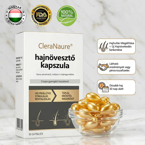 🔥 Hajnövesztő kapszula | CleraNaure® hajnövesztő kapszula | Nanotechnológiás behatolás, mélyen a hajgyökerekig