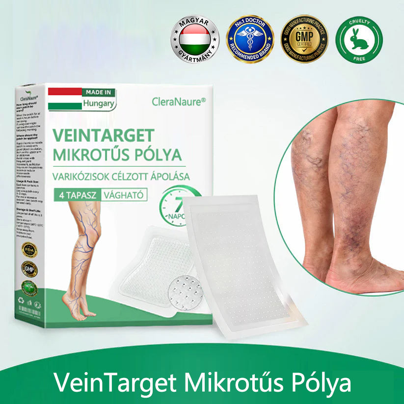 CleraNaure® VeinTarget Mikrotűs Pólya 🗽 Azonnali Enyhülés, Hosszú Távú Eredmények