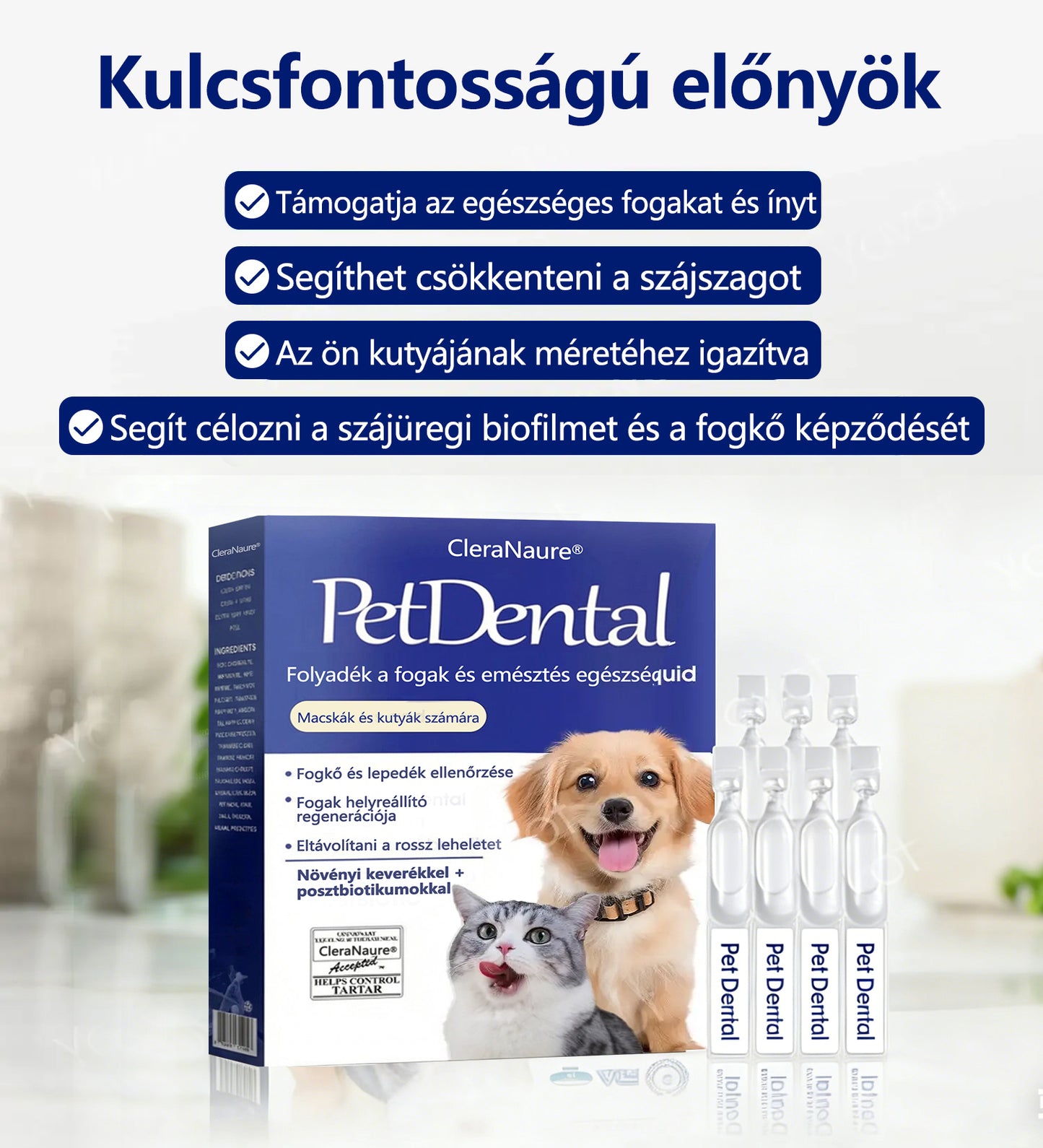 🐶[Hivatalos áruház] CleraNaure® Pet Dental & Digestive Health Oral Liquid – Frissíti a leheletet, eltávolítja a fogkövet, elősegíti az íny regenerálódását és stabilizálja a fogakat (macskák és kutyák számára) – Ma 80% kedvezménnyel!