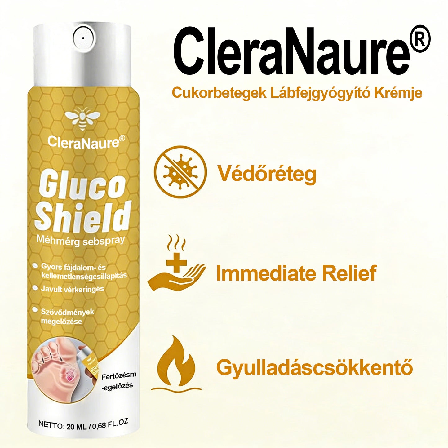CleraNaure® GlucoShield méhcsípés elleni sebspray