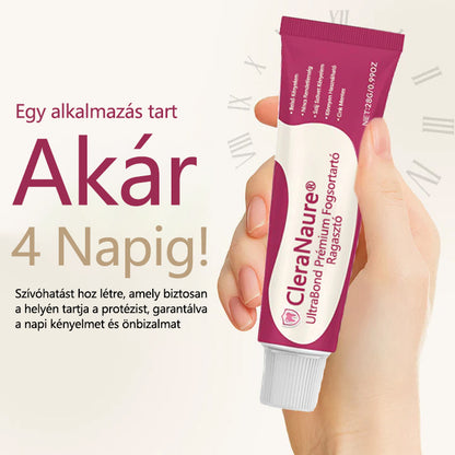 CleraNaure® UltraBond Premium Protézis ragasztó 🔥 Klinikailag bizonyított 4 napos tapadás a biztonságos, kényelmes és cinkmentes protézis rögzítéshez 🦷