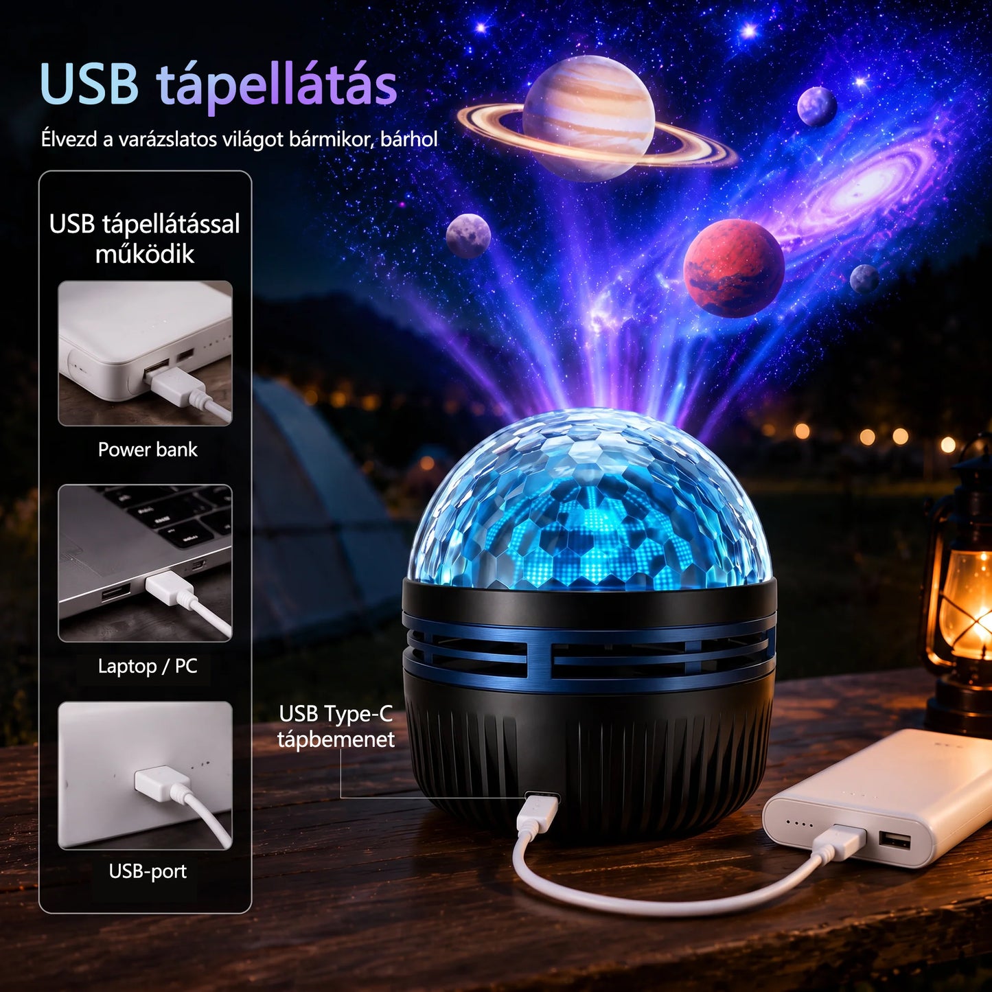 🦖🎁 Timilk® 360°-os intelligens holografikus csillagoség-projektor | HD dinamikus 5D fényhatással