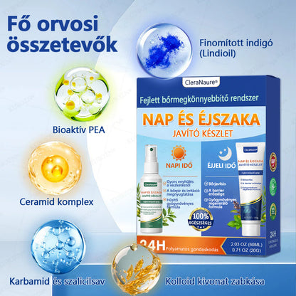 🎖️🎖️CleraNaure® Pikkelysömör Nappali és Éjszakai Helyreállító Rendszer – 100% szteroidmentes kettős készítmény a plakkok, pikkelyesedés és viszketés enyhítésére