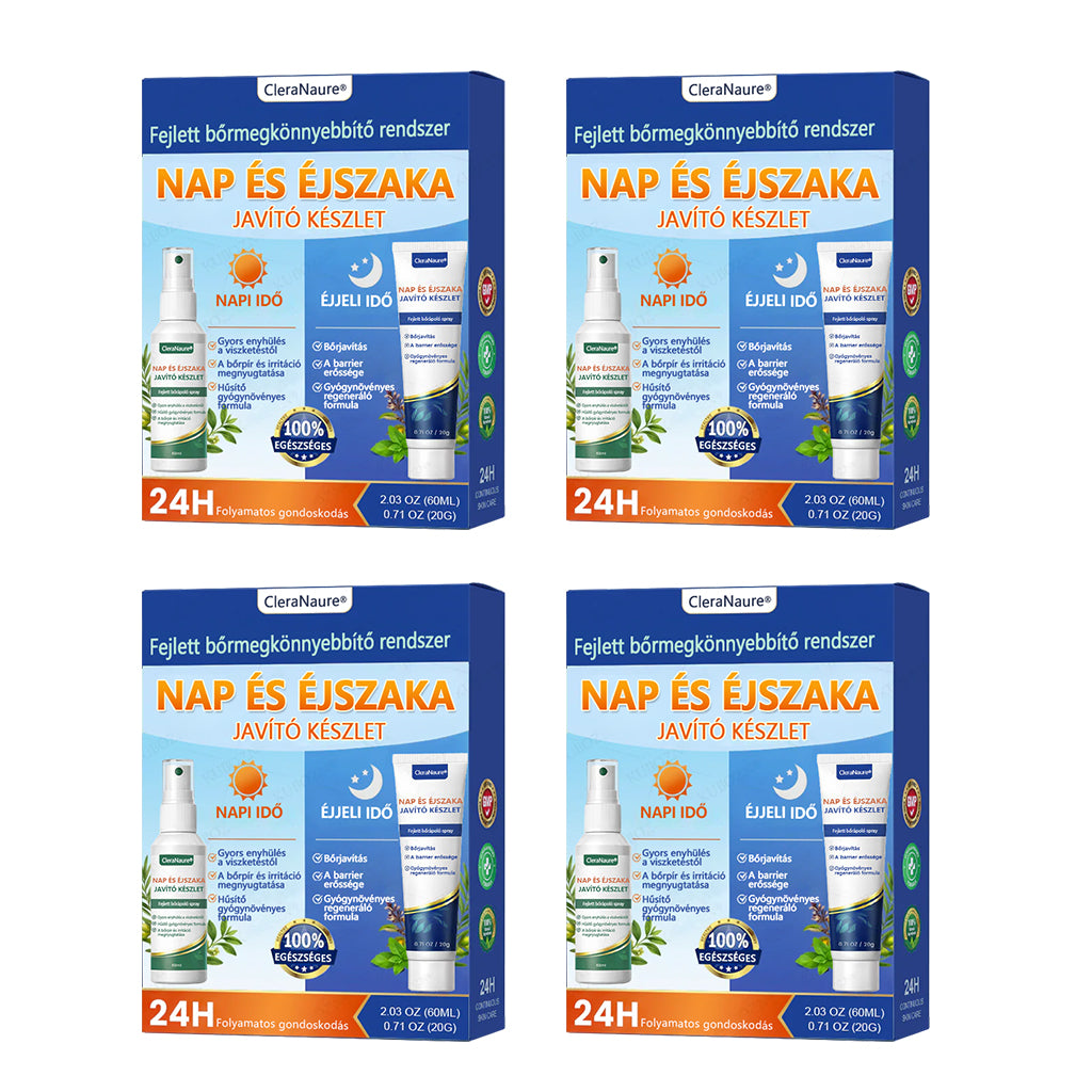 🎖️🎖️CleraNaure® Pikkelysömör Nappali és Éjszakai Helyreállító Rendszer – 100% szteroidmentes kettős készítmény a plakkok, pikkelyesedés és viszketés enyhítésére