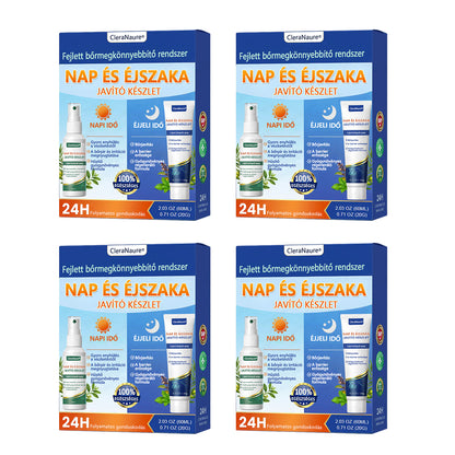 🎖️🎖️CleraNaure® Pikkelysömör Nappali és Éjszakai Helyreállító Rendszer – 100% szteroidmentes kettős készítmény a plakkok, pikkelyesedés és viszketés enyhítésére