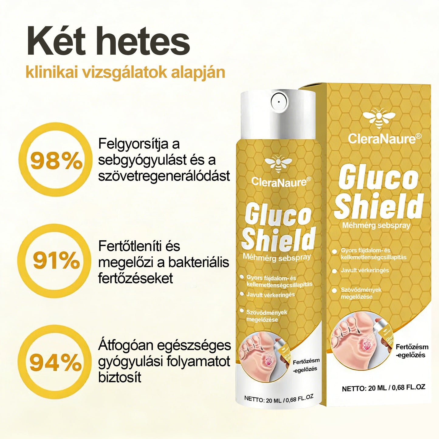 CleraNaure® GlucoShield méhcsípés elleni sebspray