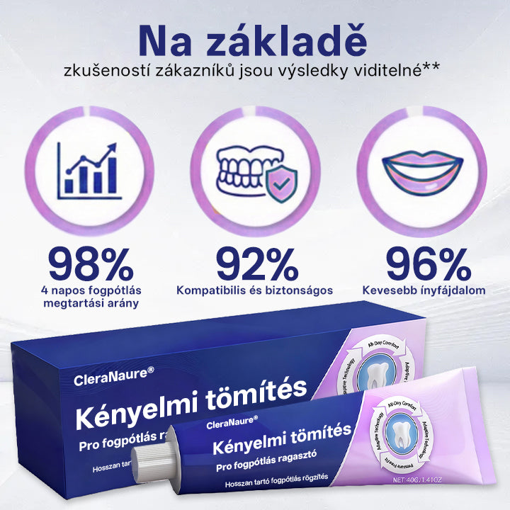 🔥🔥🔥🔥🔥KORLÁTOZOTT KÜLÖNLEGES AJÁNLAT🦷🦷🦷🦷 CleraNaure® Comfort Seal Pro Fogsor Ragasztó  FDA Tanúsítvánnyal