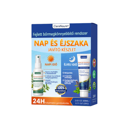 🎖️🎖️CleraNaure® Pikkelysömör Nappali és Éjszakai Helyreállító Rendszer – 100% szteroidmentes kettős készítmény a plakkok, pikkelyesedés és viszketés enyhítésére