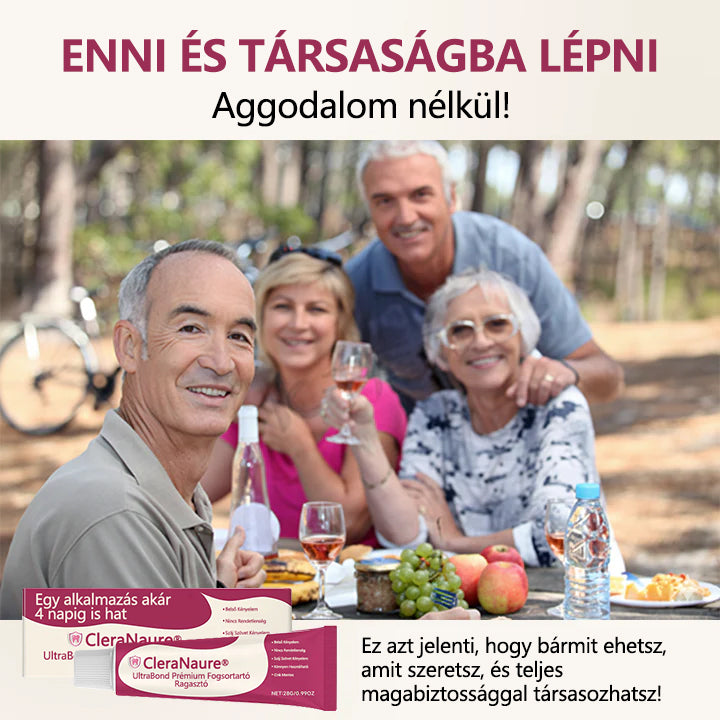 CleraNaure® UltraBond Premium Protézis ragasztó 🔥 Klinikailag bizonyított 4 napos tapadás a biztonságos, kényelmes és cinkmentes protézis rögzítéshez 🦷