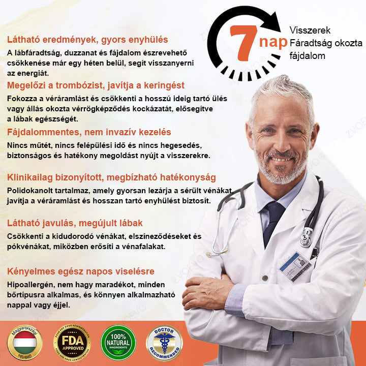 CleraNaure® Vein Ease Mikrotűs Kezelő Pecsét (Pókháló Vénák, Visszér, Duzzanat és Lábfáradtság Ellen)