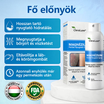 CleraNature® Magnéziumos Spray – Gyors Enyhülés Viszkető, Vörös és Érzékeny Bőrre (Még Intim Területeken is)