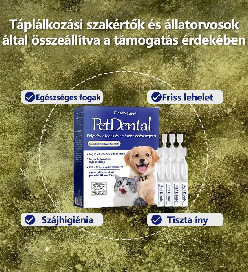 🐶[Hivatalos áruház] CleraNaure® Pet Dental & Digestive Health Oral Liquid – Frissíti a leheletet, eltávolítja a fogkövet, elősegíti az íny regenerálódását és stabilizálja a fogakat (macskák és kutyák számára) – Ma 80% kedvezménnyel!