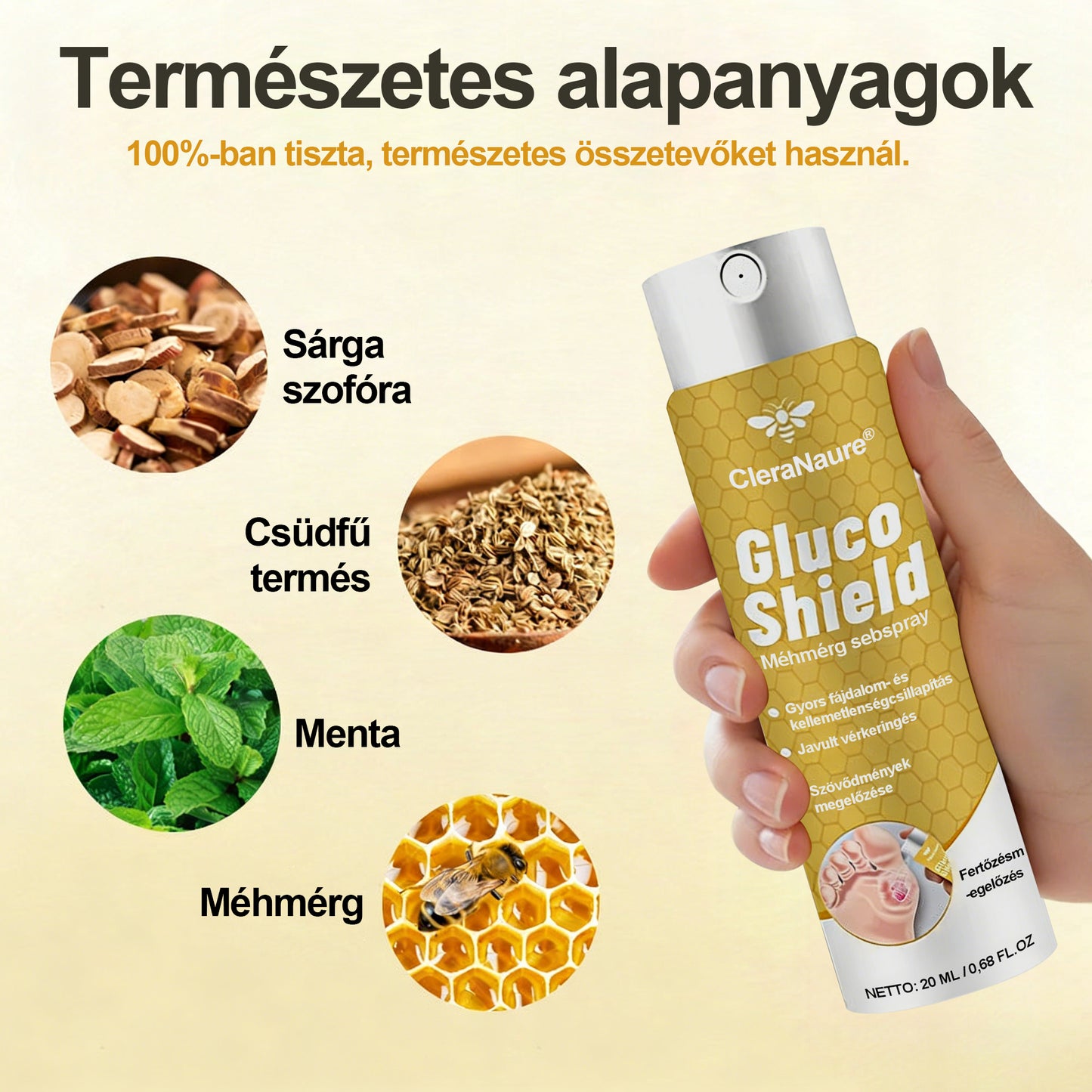 CleraNaure® GlucoShield méhcsípés elleni sebspray