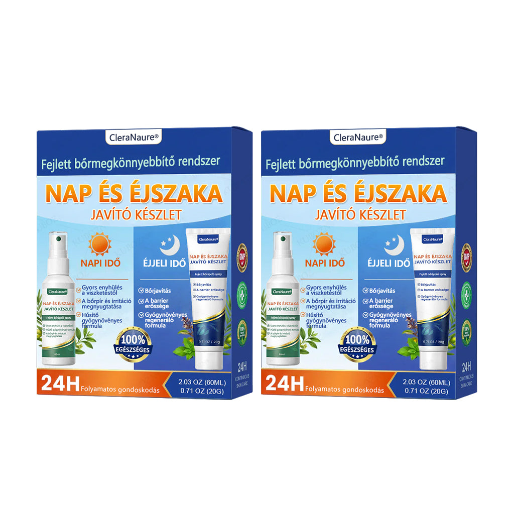 🎖️🎖️CleraNaure® Pikkelysömör Nappali és Éjszakai Helyreállító Rendszer – 100% szteroidmentes kettős készítmény a plakkok, pikkelyesedés és viszketés enyhítésére